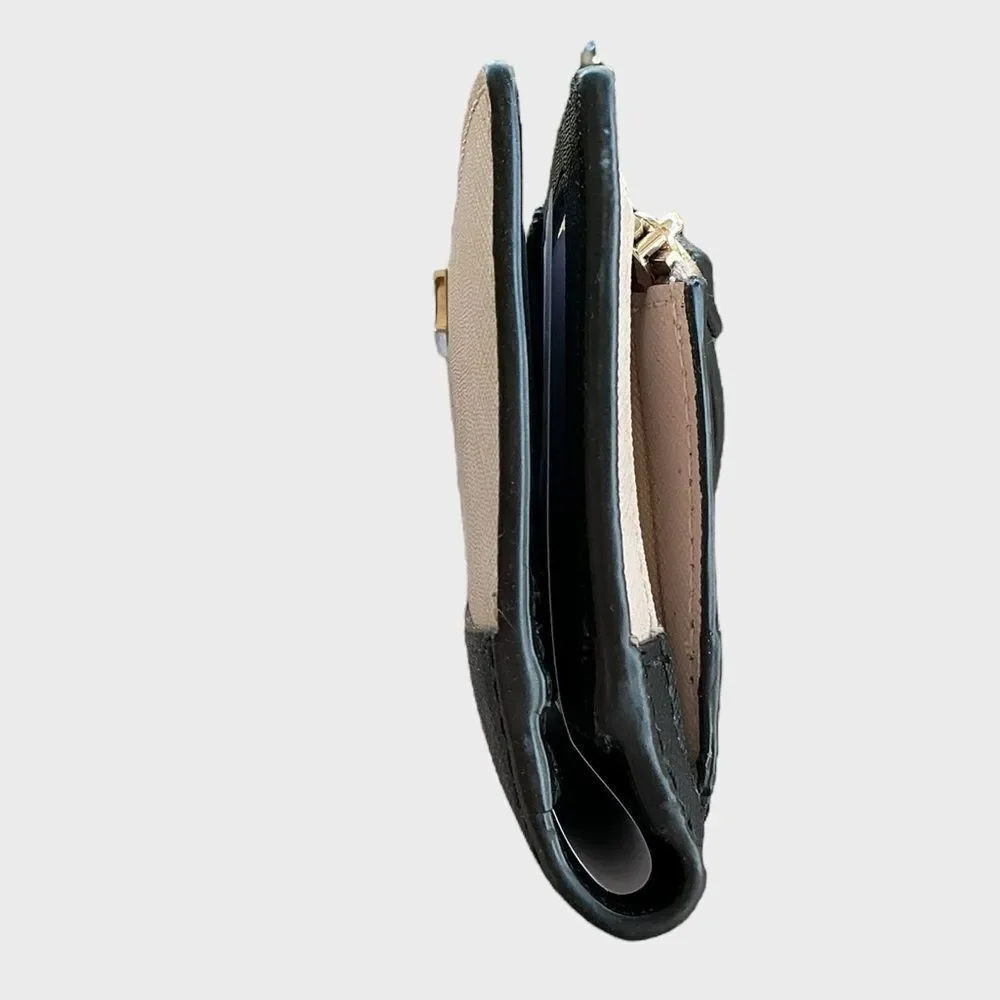 Kate Spade New York Saffiano Leather Colorblock Long Wallet Bifold Clutch Black